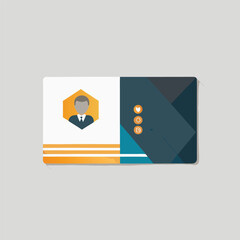 Aufkleber - Creative vector design of a modern business card featuring a space for personal information and a colorful geometric background