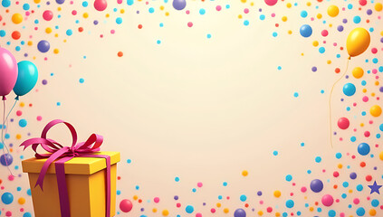 Aufkleber - Colorful party background features a gift box in a dot pattern design, perfect for celebration and event planning inspiration._00003_