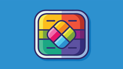 Poster - Stylized vector graphic featuring a colorful geometric design on a bright blue background
