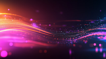 Poster - Colorful abstract light trails create a dynamic and vibrant visual experience at night