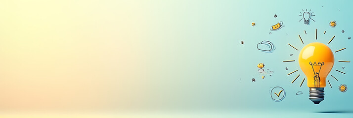 Poster - Business ideas and inspirational concepts are showcased on a calming pastel colored background to spark creativity and focus._00001_