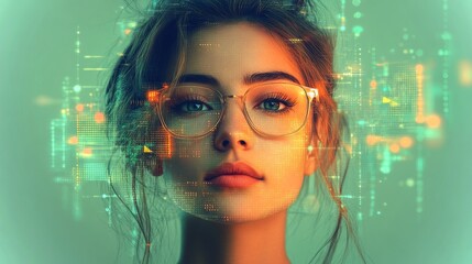 Poster - Virtual assistant presents innovative technology concepts with engaging visual effects and clarity