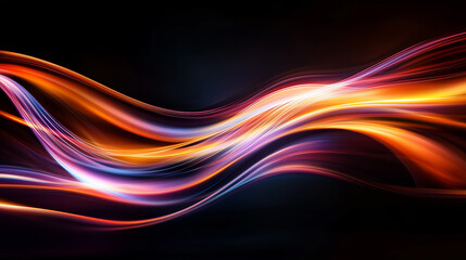 Poster - flowing light patterns create an abstract visual experience with vibrant colors and smooth curves