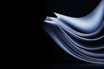 Poster - Flowing papers create an artistic display against a dark background