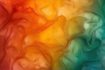 Poster - Abstract swirling colors blend together in a vibrant artistic display of reds and greens