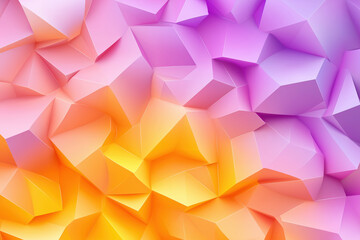 Poster - Colorful abstract geometric shapes blending in vibrant hues from pink to orange