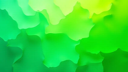 Poster - A vibrant green neon gradient paper cut displays a dynamic splash of color on its surface suddenly._00003_