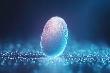 Poster - Brightly lit floating orb surrounded by shimmering particles in a dark setting