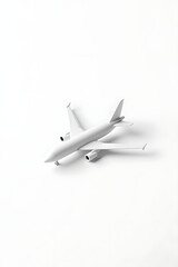 Poster - A simple model airplane in a clean white design, isolated on a white background with minimal mockup details._00001_