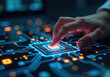 © Galeno - futuristic technology uses fingers activate circuit board abstract background