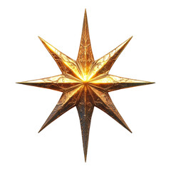 Poster - Golden star icon with sharp edges, vibrant gradient, bold design, clean white background, modern aesthetic, eye-catching visual appeal