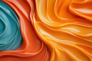 Poster - Colorful swirls of orange, teal, and coral creating a vibrant abstract pattern