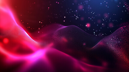Poster - vibrant abstract waves displaying dynamic patterns in shades of red and blue with sparkling elements
