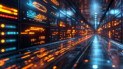 Poster - AI analyzes real-time market data in a vibrant digital environment filled with dynamic visuals