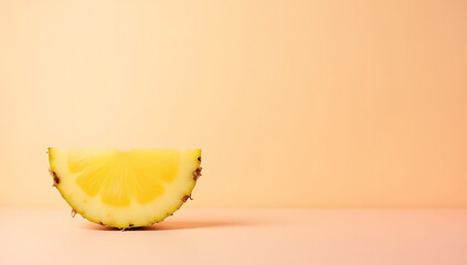Poster - A juicy pineapple slice sits atop a soft pastel colored background, evoking feelings of refreshing fruit and warm summer memories._00002_