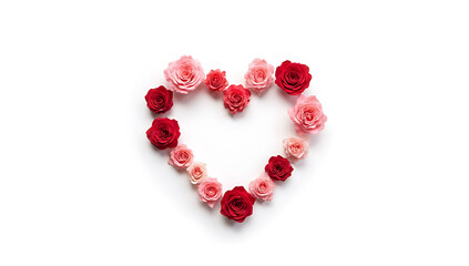 Poster - A heart shape made of flowers on a plain white background is a simple yet elegant valentines day design._00002_