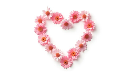 Poster - A heart shape made of flowers on a plain white background is a simple yet elegant valentines day design._00001_
