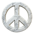 © Suesong - White rounded peace symbol on transparent background, ideal for promoting harmony and unity in various designs and digital applications.