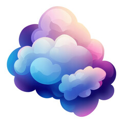 Poster - Gradient cloud icon featuring sleek edges, vibrant color transition, versatile for digital design, presentations, and branding applications.