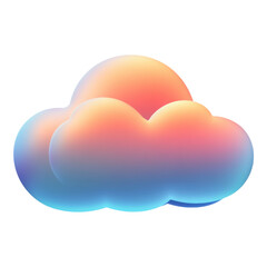 Poster - Gradient cloud icon, sleek design, vibrant edges, versatile use, digital applications, transparent background, modern aesthetic