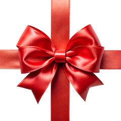 red  shiny ribbon bow