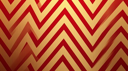 Poster - Bold red and gold zigzag pattern creates a vibrant and dynamic visual effect.