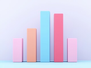 Poster - Pastel-colored bar graph depicting growth and progress in business