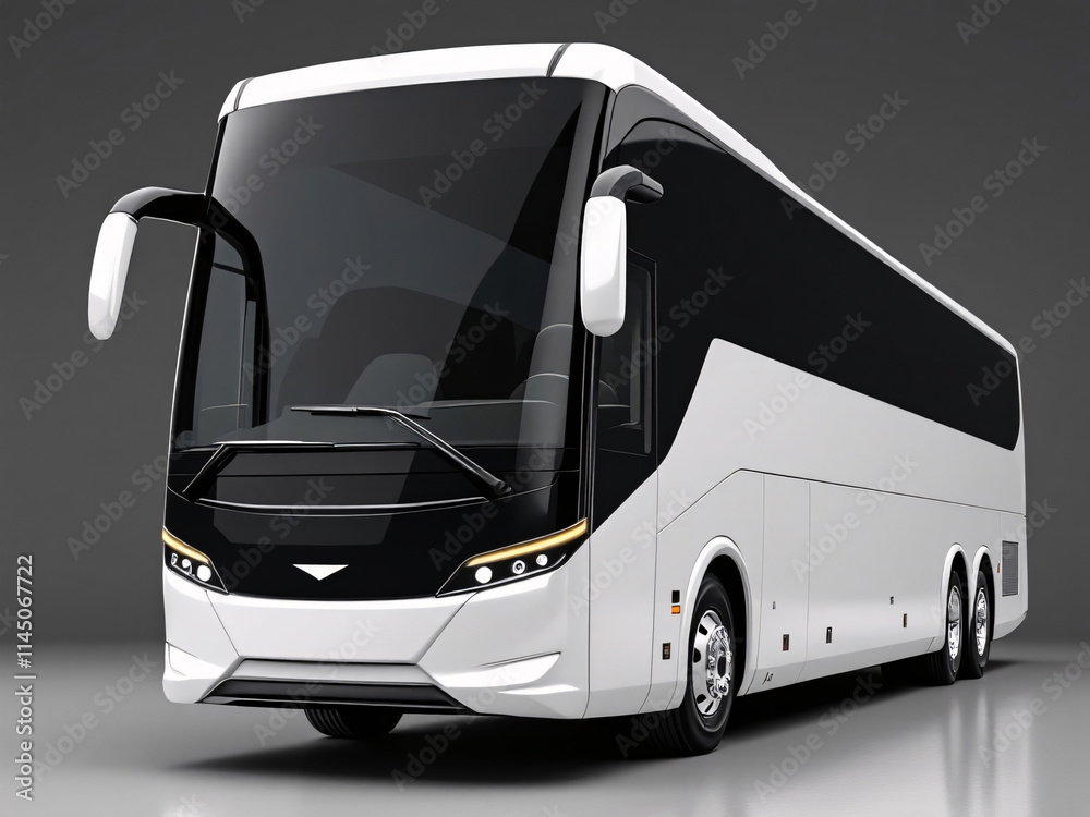Modern white bus with sleek design and tinted windows. Stock Photo ...