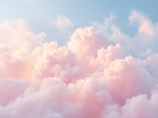 soft pastel clouds in a serene sky at sunset or sunrise.