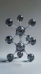Poster - A metallic molecular structure showcasing interconnected spheres.