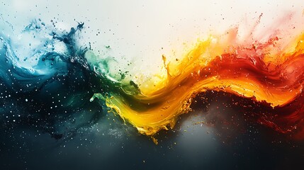 Poster - Colorful art splash paint dynamic visual high resolution hd image