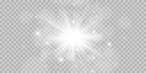 Wall Mural - light vector with sun glare. sun, sunrays, and glare. gold flare. vector transparent sunlight with s