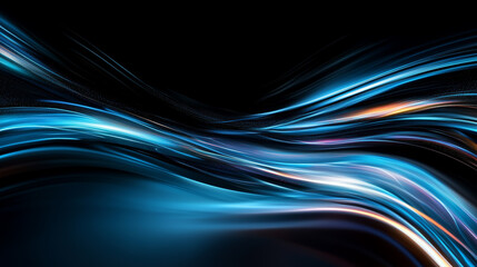 Poster - swirling blue and black waves create a dynamic abstract pattern in a tranquil environment