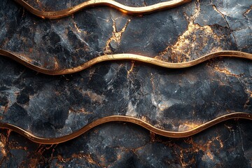 Poster - A seamless glitter texture background featuring a counter top view of a brown and gold marble tile stone floor in a natural pattern.