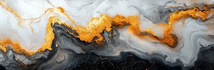 Poster - Seamless background with a marble gold texture. Abstract marbling pattern, ideal for fabric, tile, interior design, or gift wrapping. Realistic cover for business or wedding cards. Digital AI art.