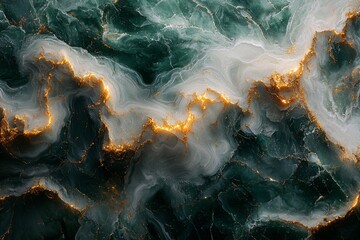 Poster - A stock image featuring a grey and green marble pattern with a shiny, slightly glittery texture, metallic effect, warm tones, and bright lighting.