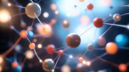 Poster - Abstract representation of molecular structures in a scientific context.