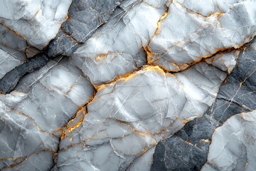 Poster - A seamless white and grey marble texture background, featuring a natural tile stone floor with a glitter pattern, suitable for interior and exterior design as well as ceramic countertops.