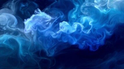 Poster - Mesmerizing patterns of blue and white swirl gracefully, creating an ethereal ambiance. This captivating display evokes feelings of calm and serenity, perfect for relaxation and inspiration.