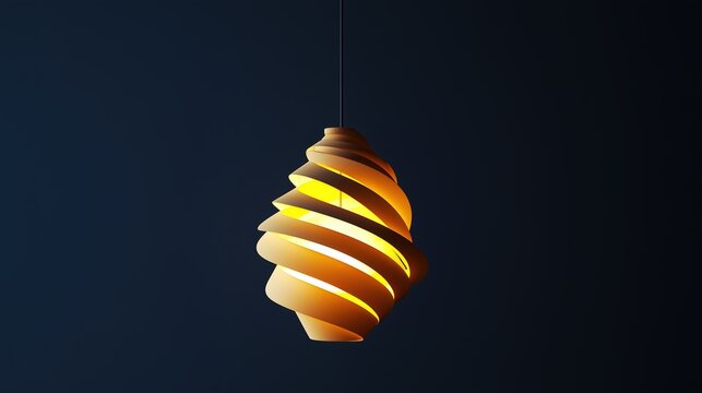 Sculptural Illumination: A Unique Wooden Pendant Light Casts a Warm Glow.