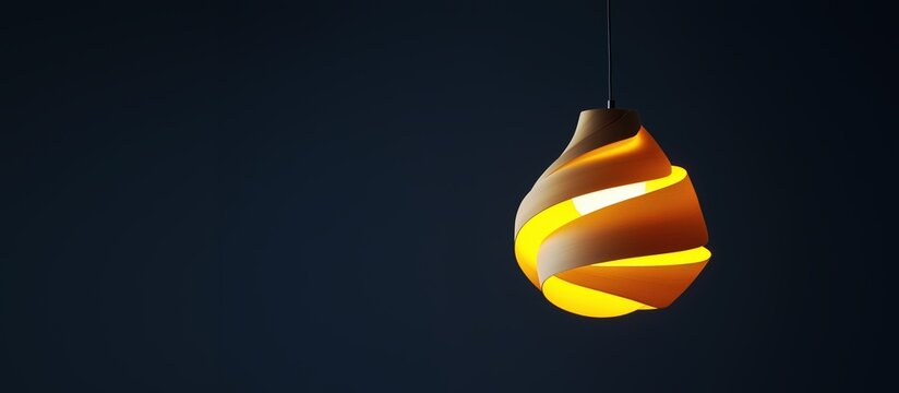 Sculptural Illumination: A Unique Wooden Pendant Light Casts a Warm Glow.