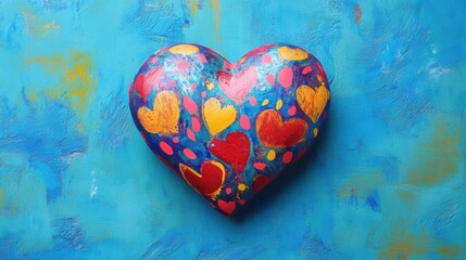 a heart shaped object on a blue background