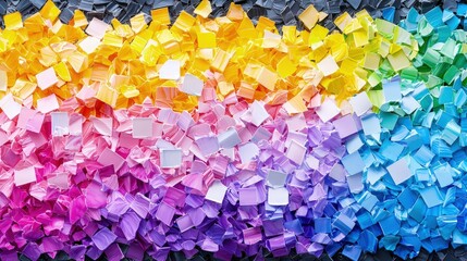 Canvas Print - Colorful shredded paper gradient background.