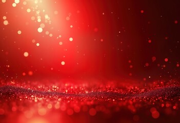 Aufkleber - Red gradient background with sparkling texture. Abstract design with soft glowing light. Shiny particles create festive atmosphere. Elegant, modern backdrop for various occasions. Suitable for