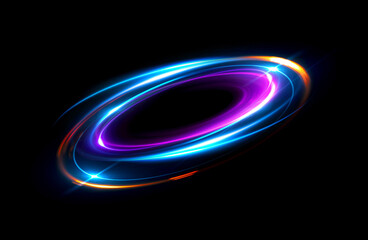 Wall Mural - glow swirl light effect. circular lens flare. abstract rotational lines. power energy element. lumin