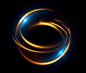 Wall Mural - glow swirl light effect. circular lens flare. abstract rotational lines. power energy element. lumin