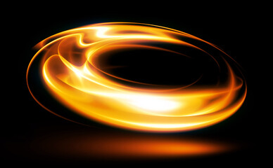 Wall Mural - Glow swirl light effect. Circular lens flare. Abstract rotational lines. Power energy element. Luminous sci-fi. Shining neon lights. Magic arena. Swirl trail effect. Glint scene. Dynamic ellipse.