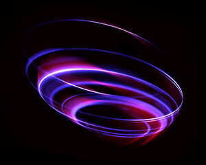 Wall Mural - Glow swirl light effect. Circular lens flare. Abstract rotational lines. Power energy element. Luminous sci-fi. Shining neon lights. Magic arena. Swirl trail effect. Glint scene. Dynamic ellipse.