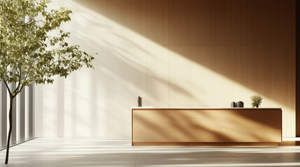 Poster - modern interior design with natural light and minimalist decor in a spacious room