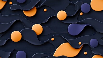 Poster - Abstract background showcases three-dimensional curves in deep colors, creating a sense of movement and sophistication ideal for design projects